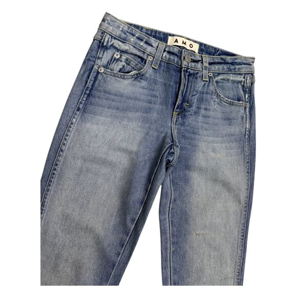 AMO Twist Sweet Cheeks Luxury Designer Skinny Casual Denim Jeans Womens Small - Picture 5 of 7